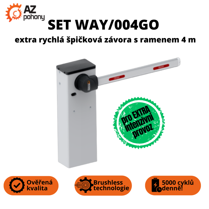 SET WAY004GO - extra rychlá špičková závora s ramenem 4 m